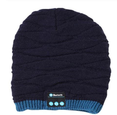 Wireless bluetooth knitted hat calls music stereo
