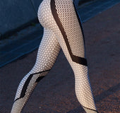 New honeycomb black and white dot digital printing, hip lift, high waist bottompants