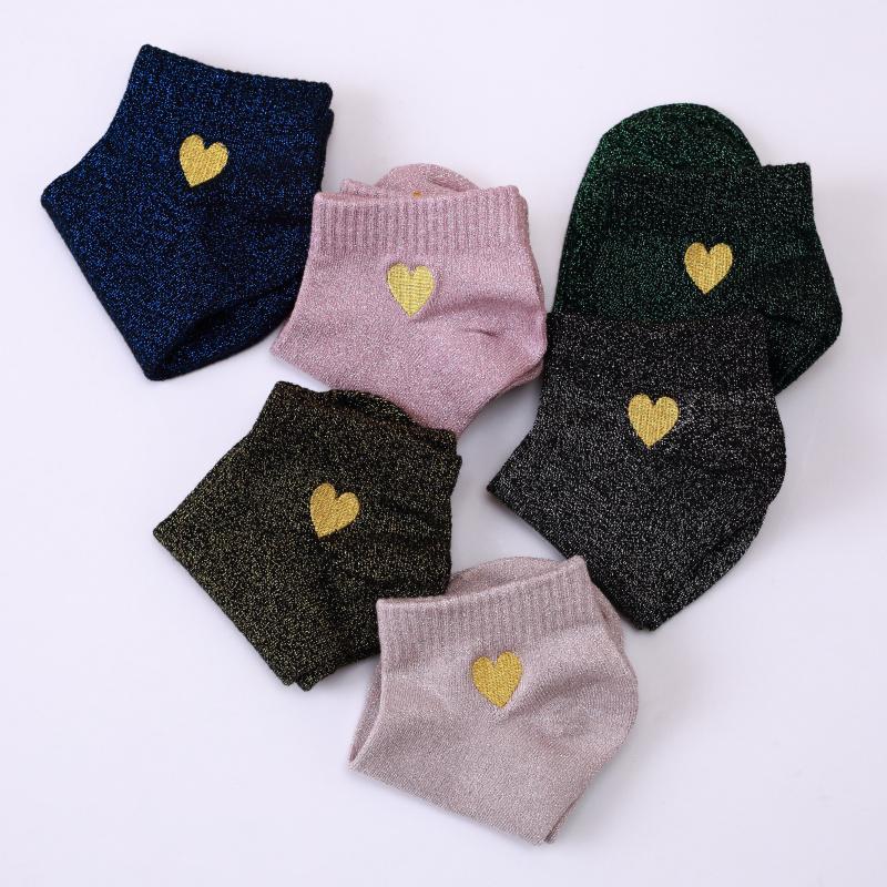 Shiny filigree ladies boat socks