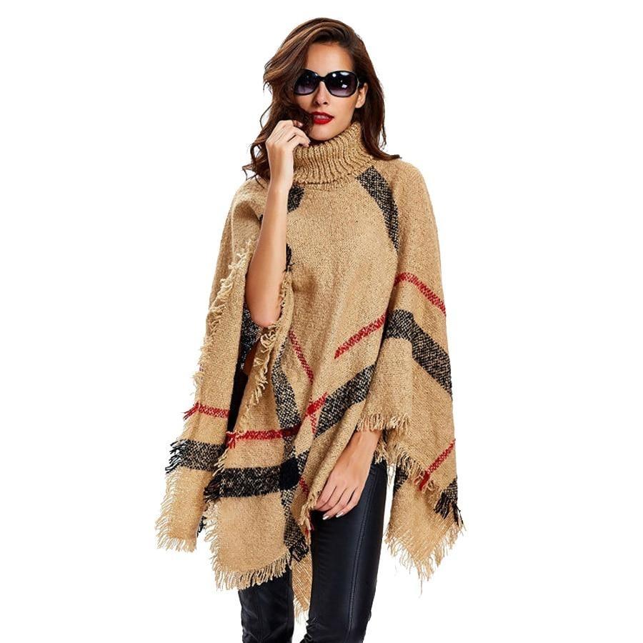 Large plaid imitation cashmere shawl