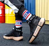 Spring and summer wholesale men's shoes ins student trend 45 yards casual platform high shoes men's running shoes personality