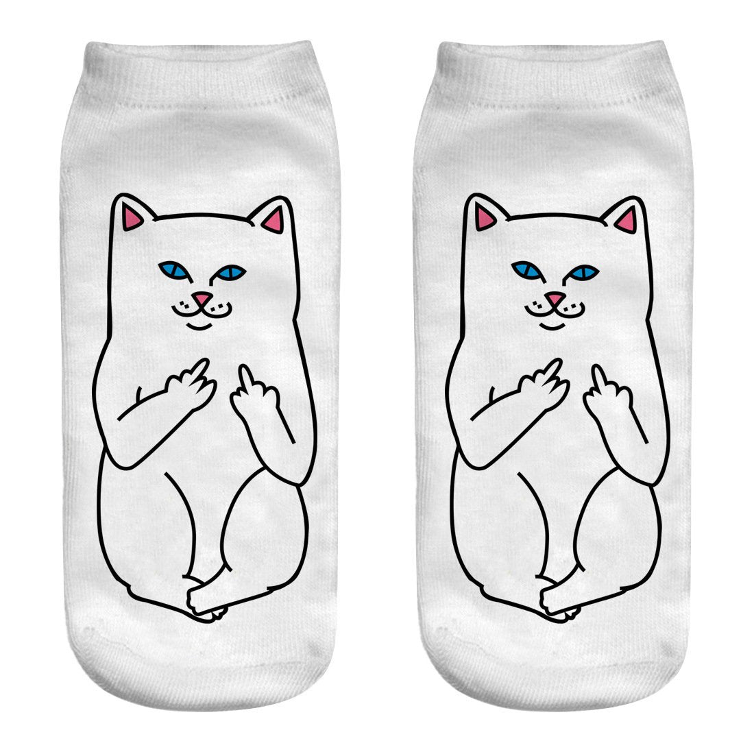 Funny Kawaii Elastic Pink Socks