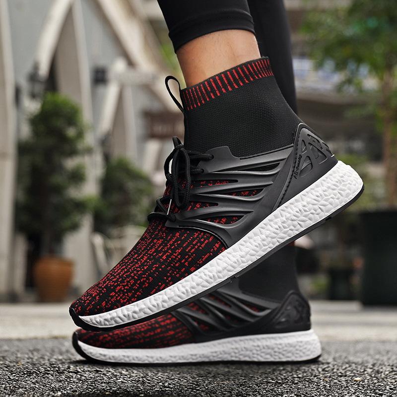 Autumn fly fabric sports and leisure shoes trend of Korean men high canvas shoes to help students all-match shoes shoes