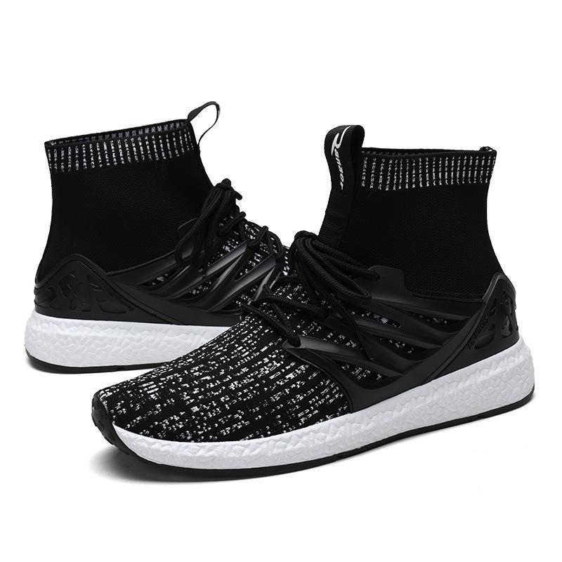 Autumn fly fabric sports and leisure shoes trend of Korean men high canvas shoes to help students all-match shoes shoes