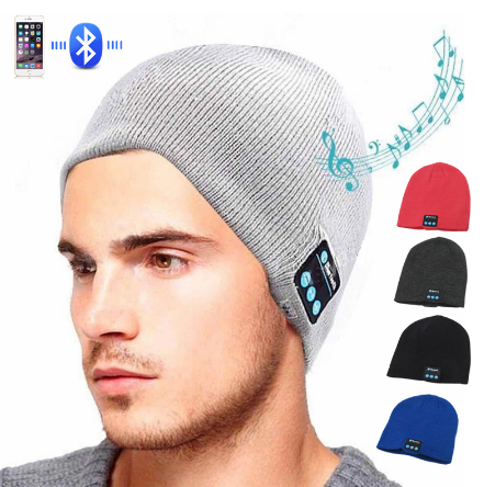 Wireless bluetooth knitted hat calls music stereo