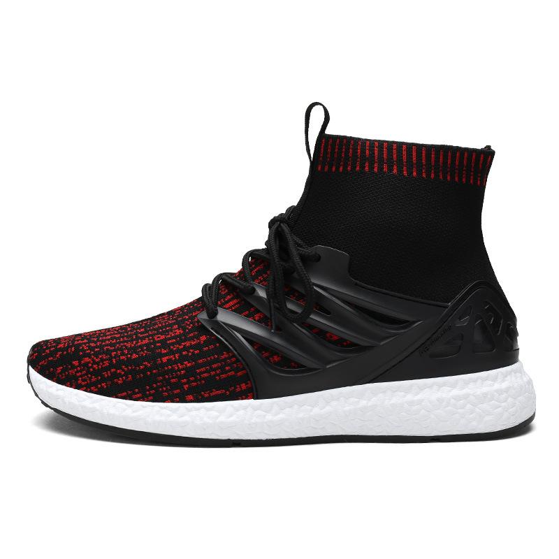 Autumn fly fabric sports and leisure shoes trend of Korean men high canvas shoes to help students all-match shoes shoes