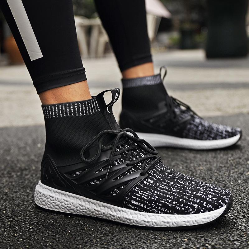 Autumn fly fabric sports and leisure shoes trend of Korean men high canvas shoes to help students all-match shoes shoes