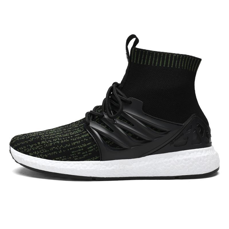 Autumn fly fabric sports and leisure shoes trend of Korean men high canvas shoes to help students all-match shoes shoes