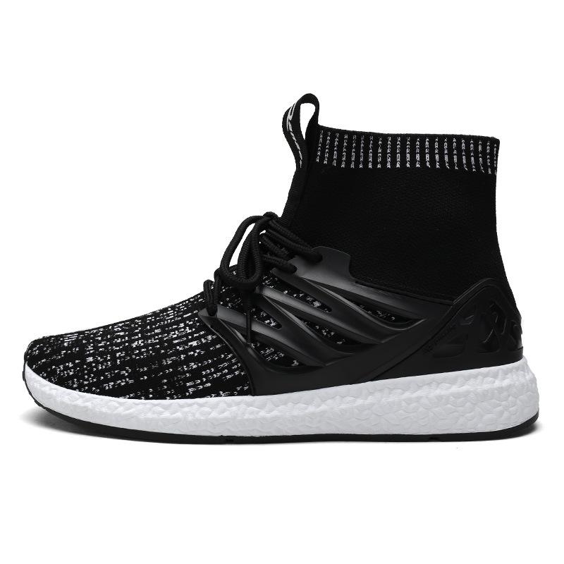 Autumn fly fabric sports and leisure shoes trend of Korean men high canvas shoes to help students all-match shoes shoes