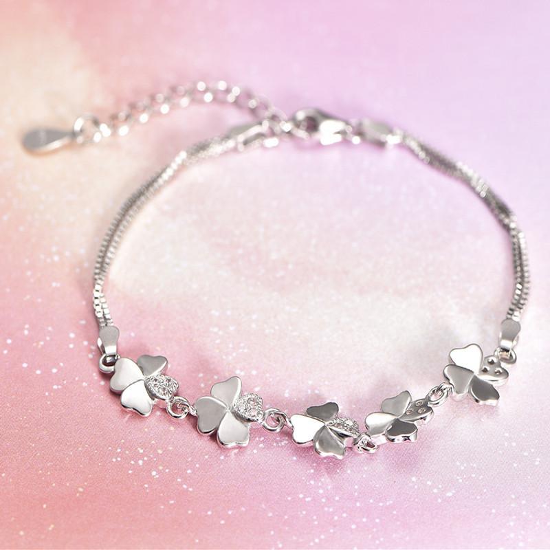 Pulsera de trébol de cuatro hojas