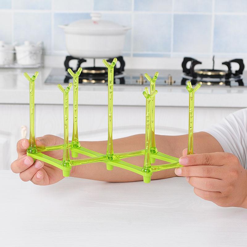 Creative stretch multi-displacement cup holder plastic cup holder glass cup storage rack upside down