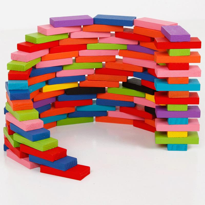 Wooden Toy Early Educational Colorful Dominos