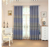 Slub cotton embroidery curtain fabric