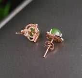Ethnic style green jade earrings