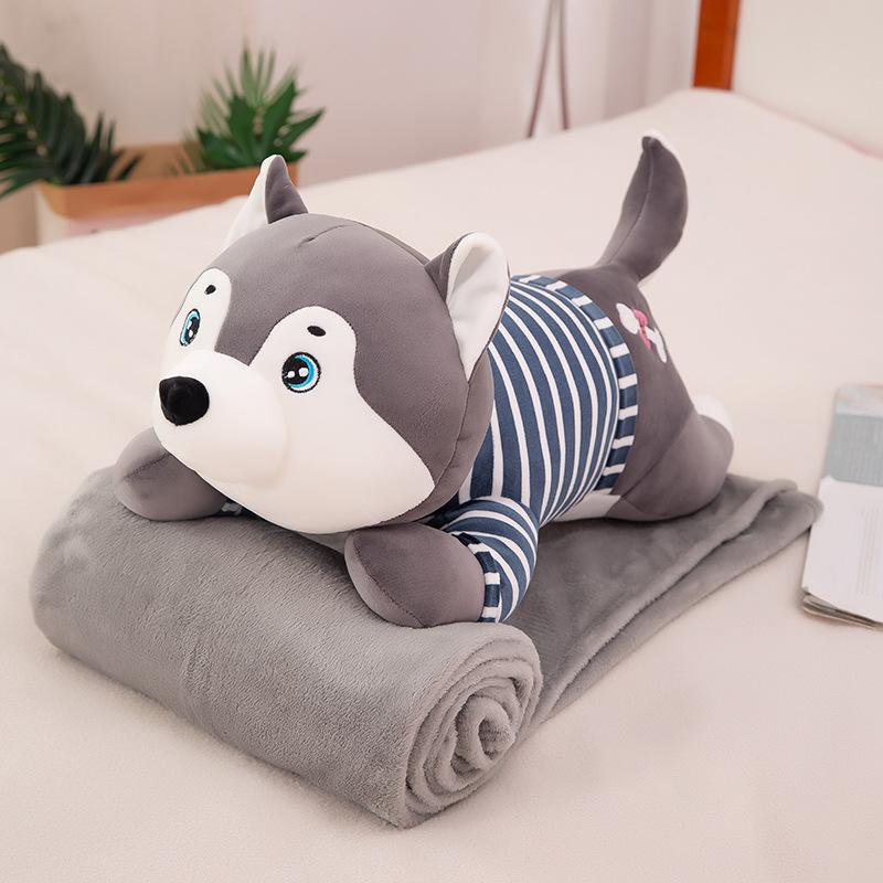 Cartoon Husky Air Conditioner Being Pillow