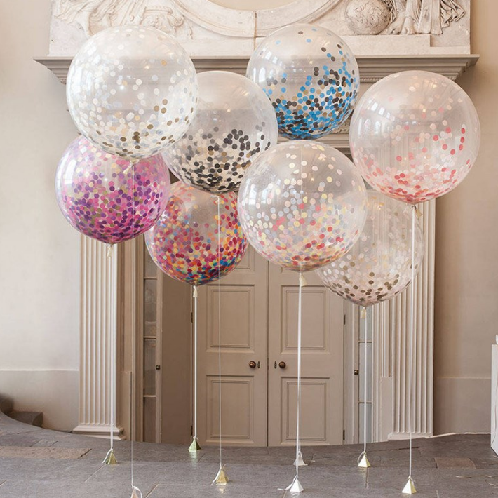 12-inch transparent dot paper balloon color gold sequins birthday paper circular Balloon Wedding Decoration