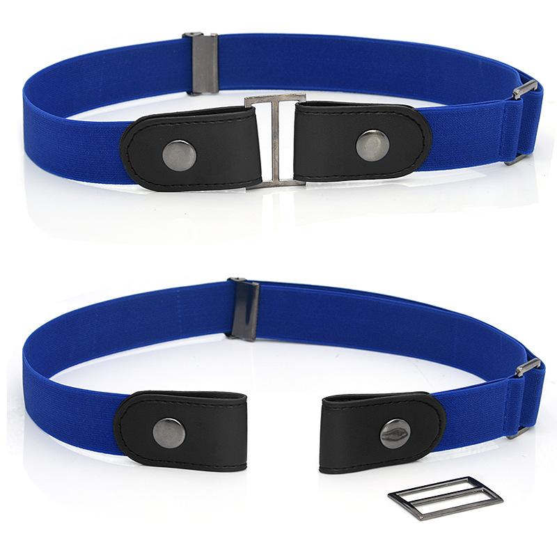 Leather Slim Stretch Invisible Belt Jeans Simple Joker Men and Women Lazy Belt