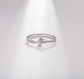 2020 summer new product an arrow feather simple jewelry Europe and America plating white copper fashion women's ring