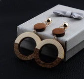 Vintage wooden wood earrings
