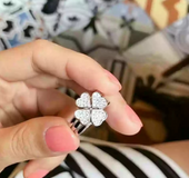 S925 Sterling Silver Clover Ring