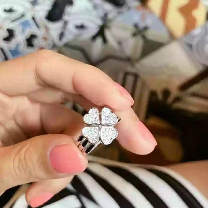 S925 Sterling Silver Clover Ring
