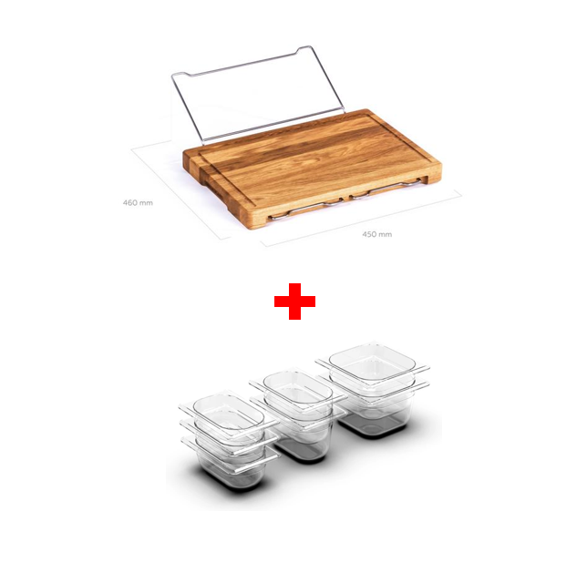 Multi-function cutting board with shelf