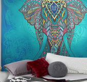 Turquoise Great Elephant Tapestry