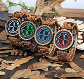 Bamboo LED Display Night Vision Digital Watch