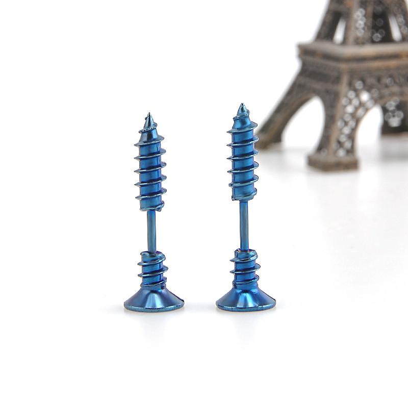 Titanium steel screw earrings