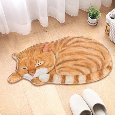 Cartoon cat floor mat bathroom bathroom kitchen absorbent anti-slip mat door mat foyer bedroom carpet without lint