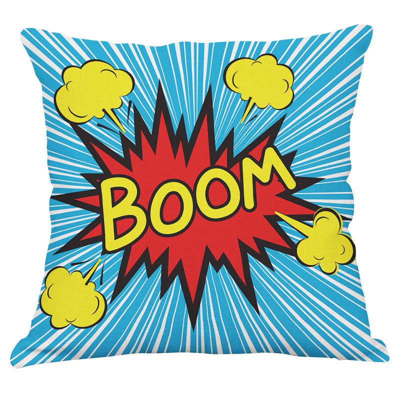 Cartoon pop comic cotton and linen pillowcase