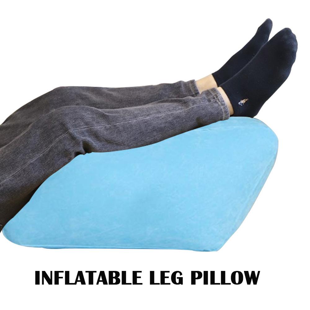 Portable inflatable leg pillow
