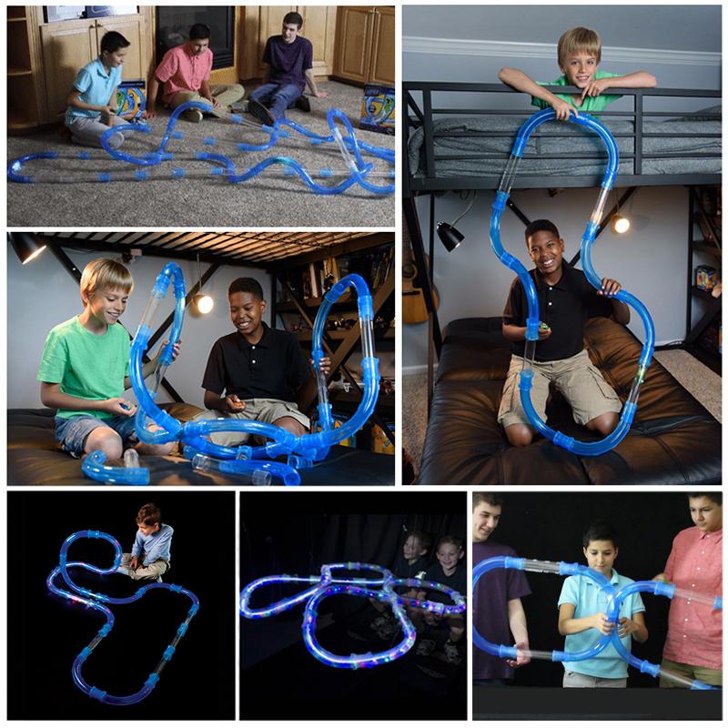 Speed pipes electric rail car remote control luminous pipe