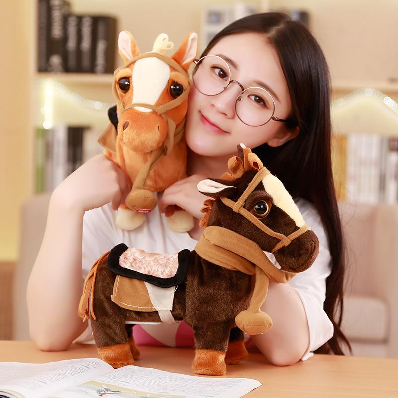 Simulation horse electric plush toy