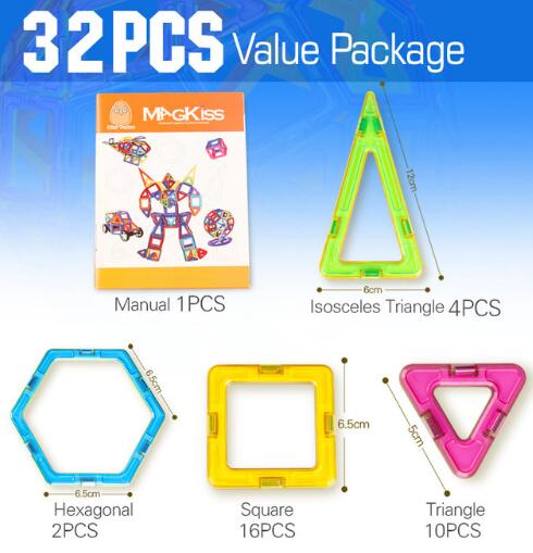 32PCS Enlighten Bricks Educational Magnetic Designer Toy