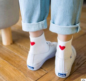 Cotton women's socks love heart socks