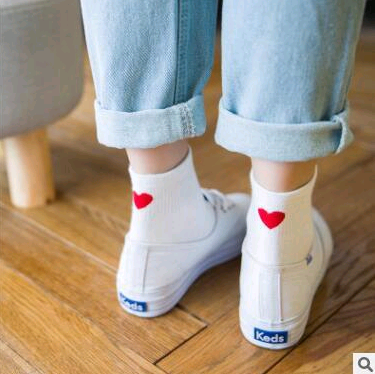 Cotton women's socks love heart socks