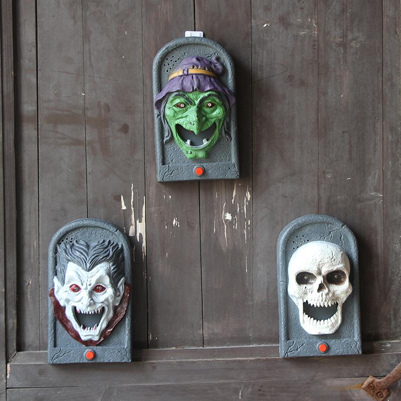 Halloween funny vampire doorbell door hanging prop bar bar light sound control ornament toy