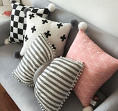 Lovely ball bow tie pillow blanket Nordic ins bedside sofa cushion pillow quilt