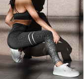 Hot stamping yoga pants high waist stretch fitness hips slim leggings