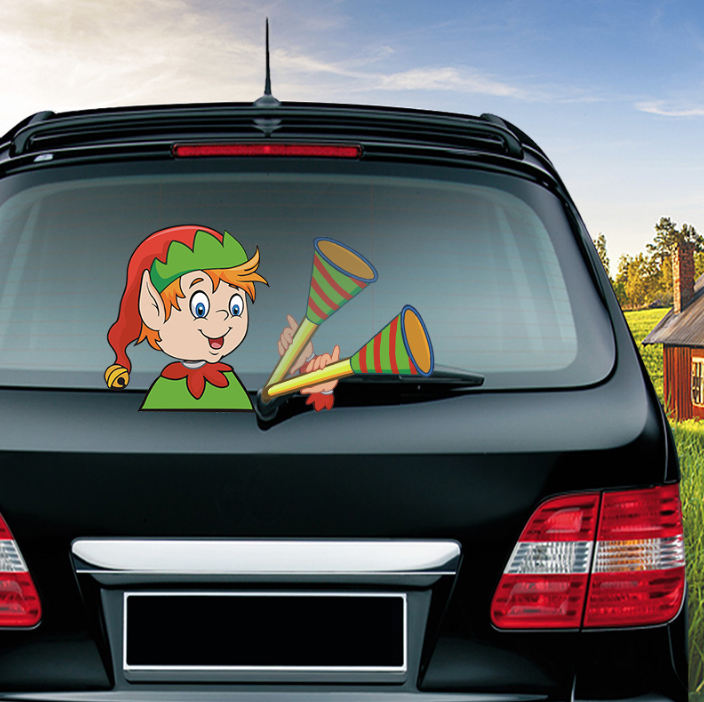 Christmas windshield stickers Santa Claus nice window stickers car wiper sticker featured gift
