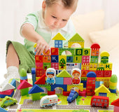 Traffic wooden building blocks educational toys