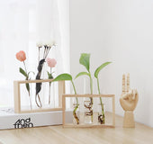 Small log hydroponic plant glass vase decoration