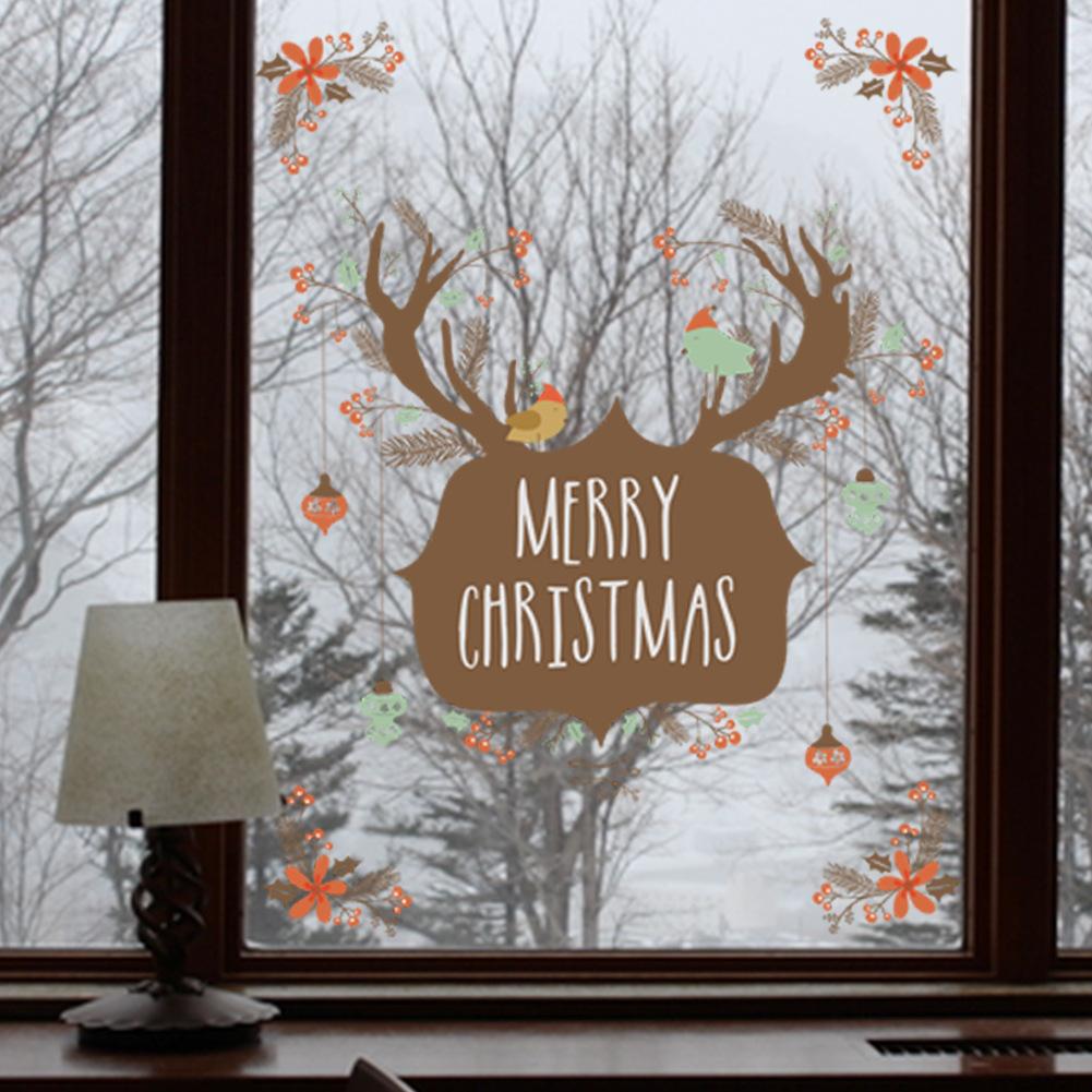 Christmas window decoration deer head