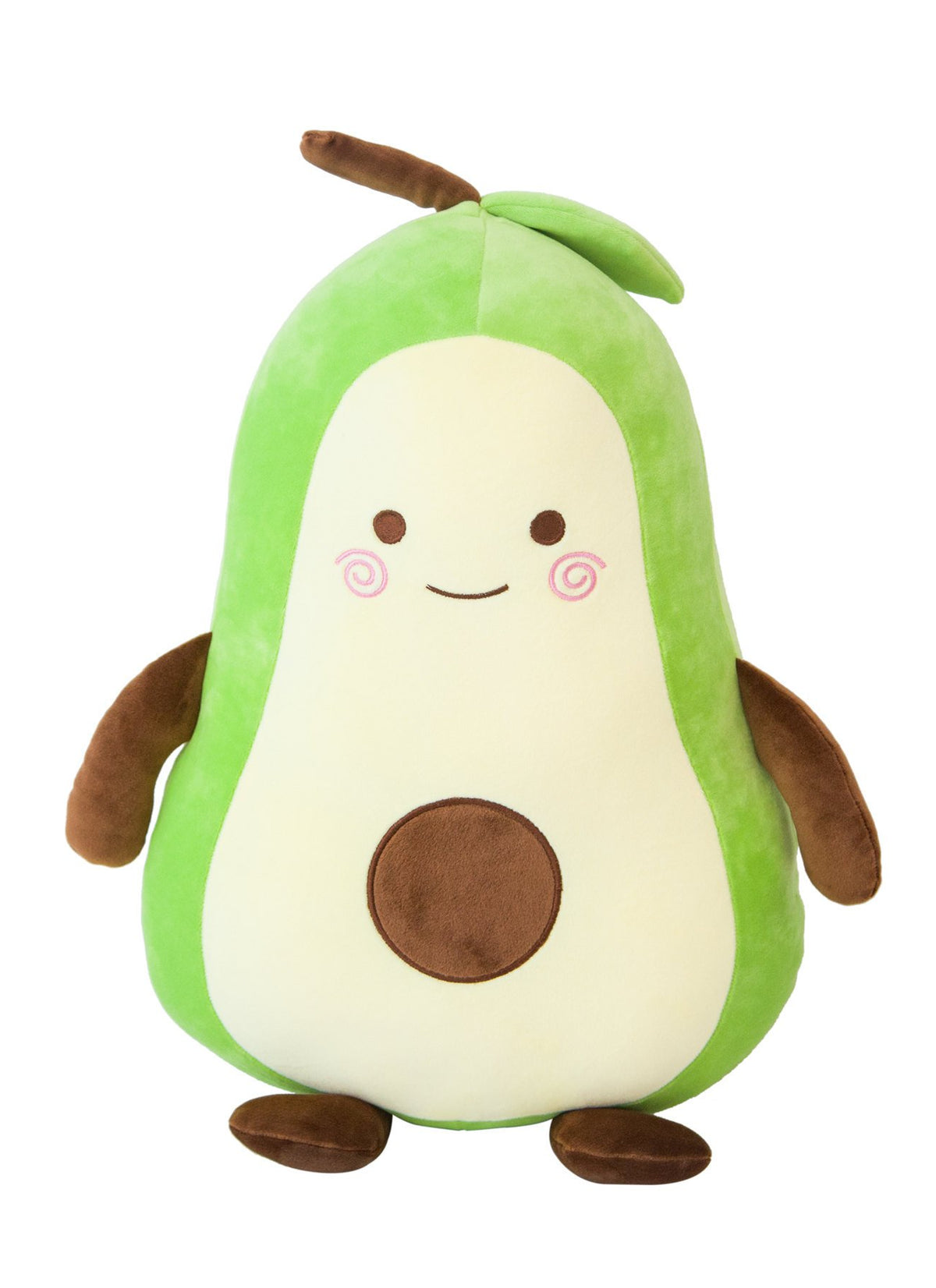 Avocado Plush Doll girl sleeping on big pillow