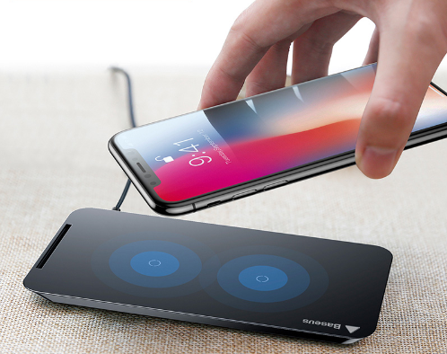 Cargador Inalámbrico De Doble Bobina Soporte Para Pantalla Android