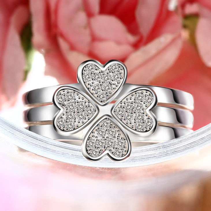 S925 Sterling Silver Clover Ring