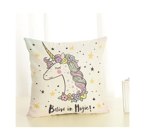 Fashion Pillow Cover Unicorn Pillow Case Cojins / Almofadas 45 Inches x 45 Cm Square Valentines Day Gift Handmade 3D Cushions