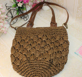 Bamboo and rattan straw weaving pointed Japanese and Korean style Mexican style portable diagonal package