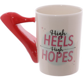 Cute Makeup Tools Mug Creative Boots High Heels Hair Dryer Scepter Handle Ceramic Mug